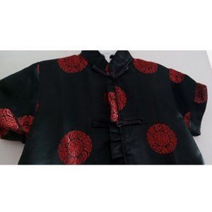 NEW Toddler Black and Red Silk Chinese Blouse